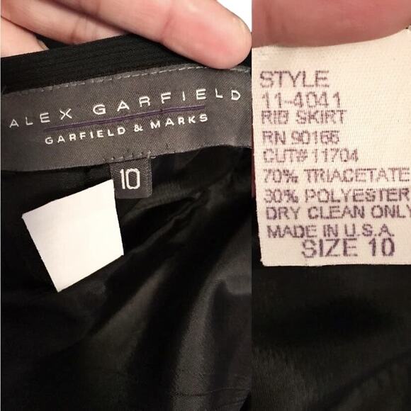 VINTAGE ALEX GARFIELD A-Line Skirt Ribbed Zipper USA office business 10 EUC - Picture 6 of 8